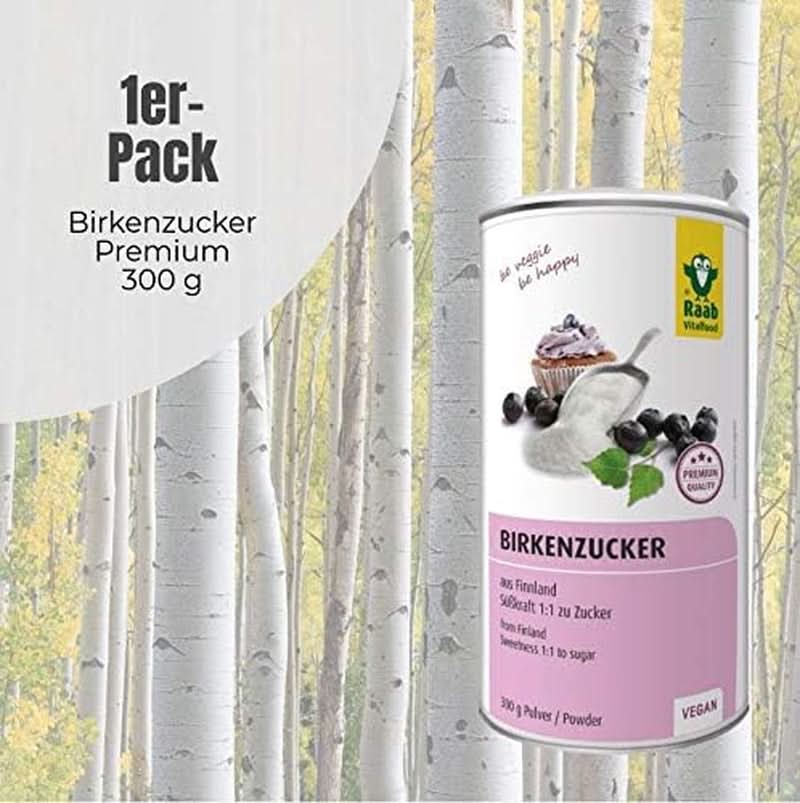 Raab Vitalfood Premium, nyírfacukor xilit édesítőszerrel, vegán, 1:1 cukor alternatívája, 300 gramm édesítőszer Naty Shop