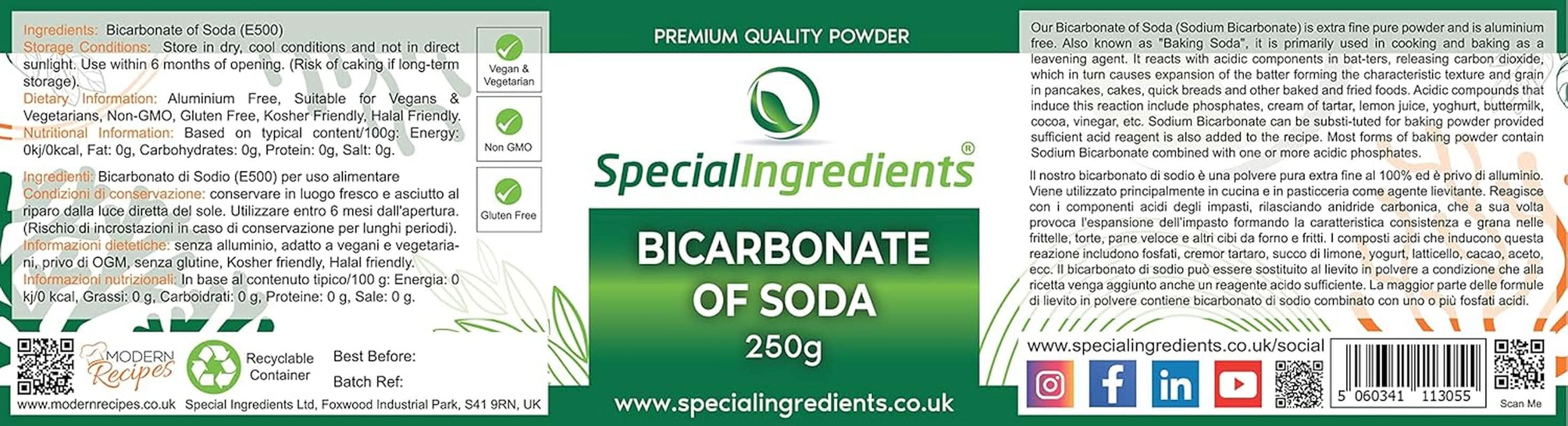 Speciális összetevők Natriumbikarbonát - Premium Qualität Extra Fine Powder, Vegán, Gvo-Frei, Glutenfrei - Recycelbarer Behälter Kitchen Naty Shop