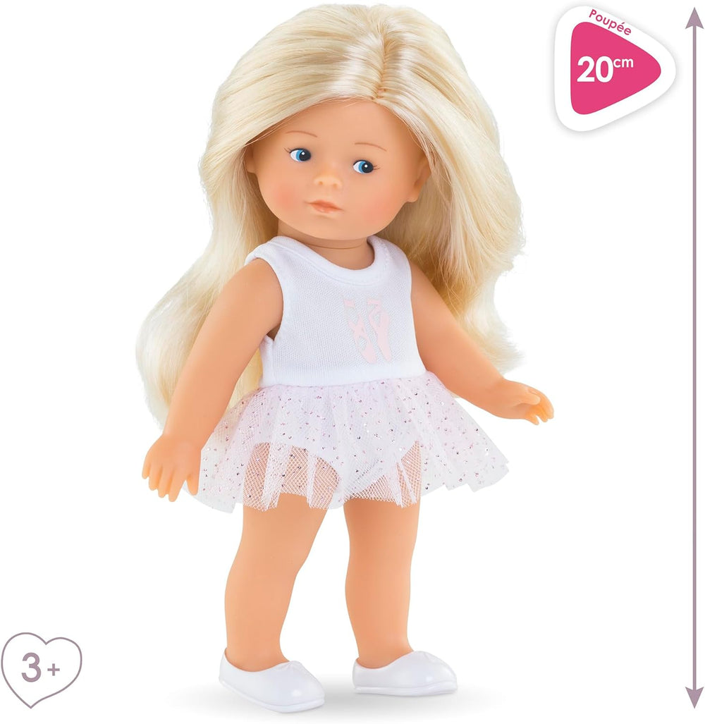 Les Trends Mini Corolline Rosy balerina szett, Vollvinylpuppe mit langem Haar, extra felszerelés Geschenkboxban, Vanilleduft, 20 cm, kb 3 év
