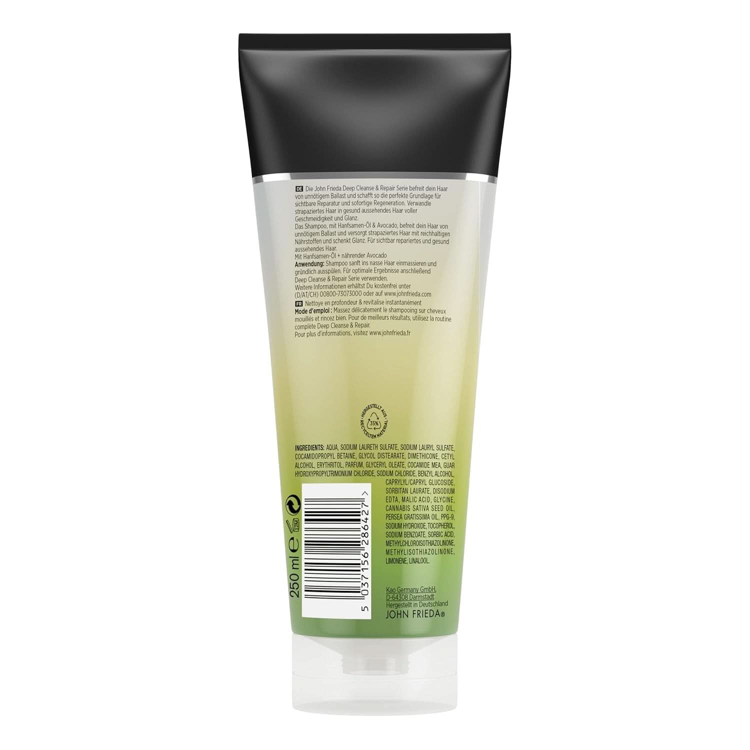 John Frieda, sampon reparator pentru par deteriorat Detox+Repair, 250 ml Duș și baie Naty Shop