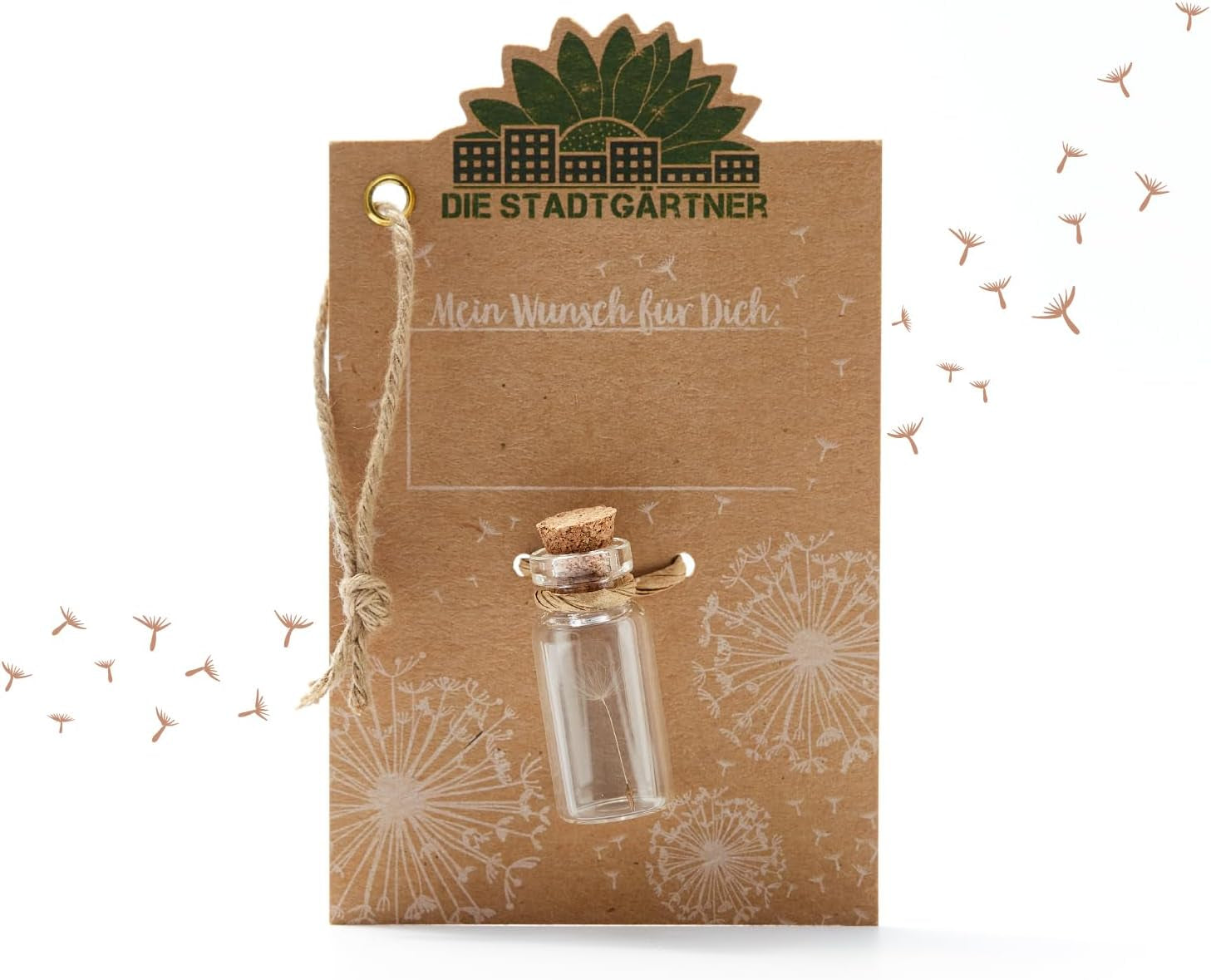 24 X Kleiner Wunscherfüller "Frohe Weihnachten" | Echtes Pusteblumen-Schirmchen Im Glas Als Geschenkanhänger | Ewig Haltbar | Perfekt Als Geldgeschenk, Geschenkanhänger & Kleine Besonderheit
