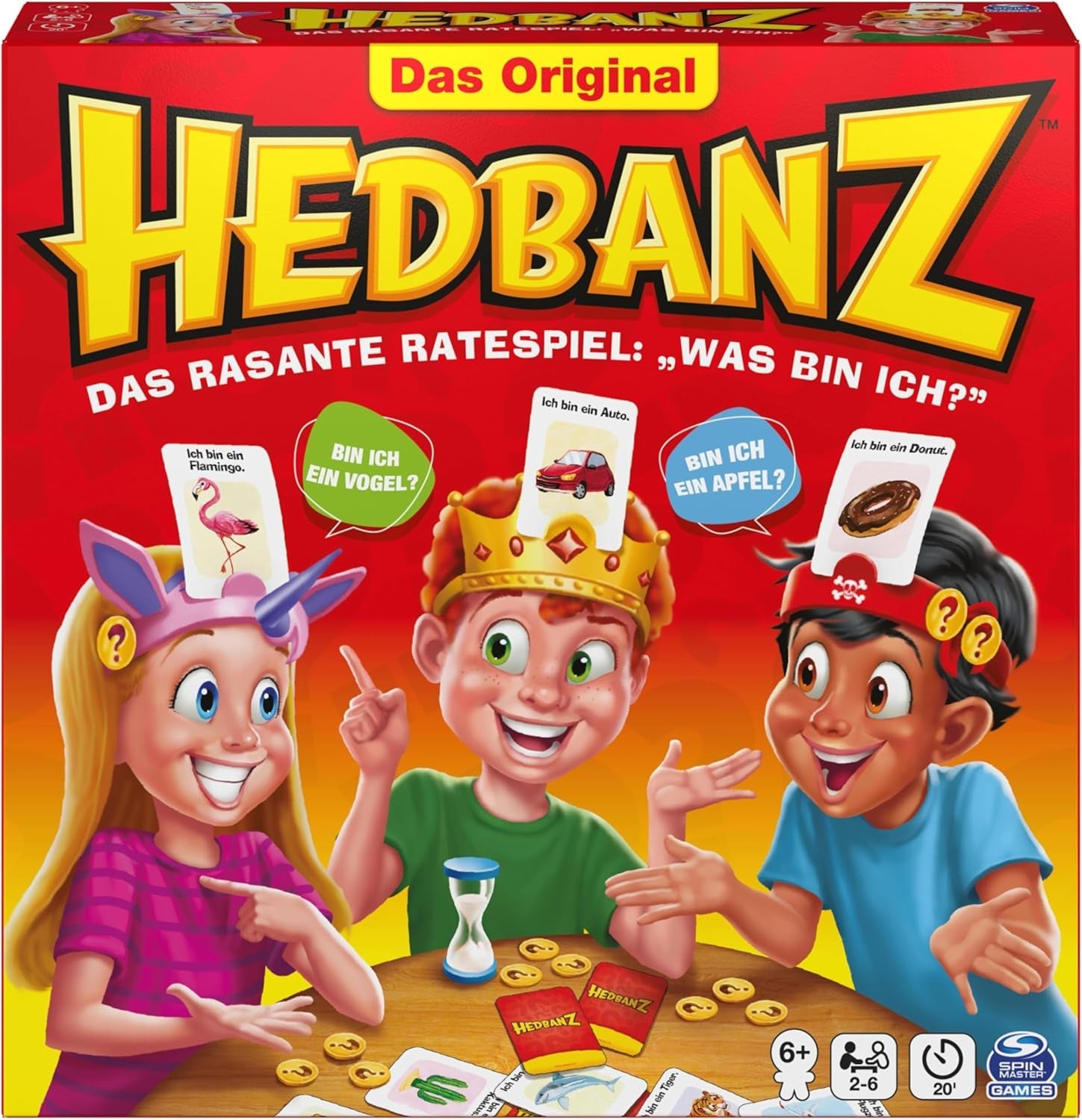 Spin Master Games - Hedbanz, jocul de ghicit rapid pentru întreaga familie, ediție nouă (2025) cu componente de joc excelente, pentru 2-6 jucători cu vârsta de 6 ani și peste