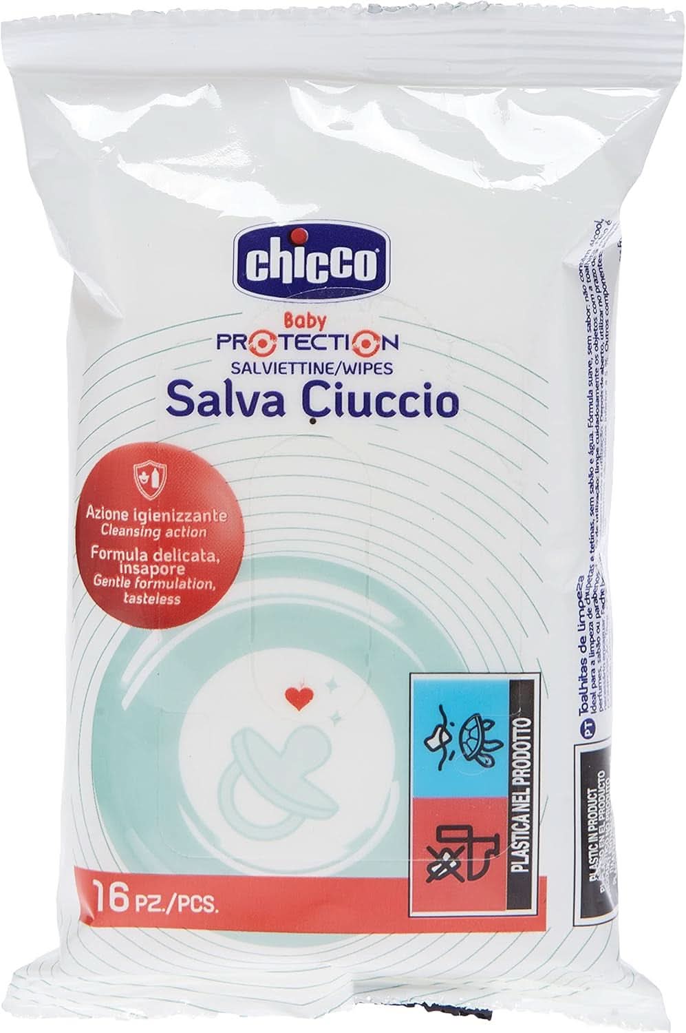 Chicco, Șervețele de curățare, 16 bucăți, alb Servetele Umede Bebelusi Naty Shop