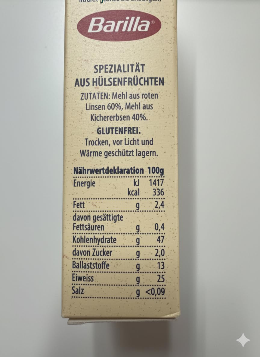 Barilla Risoni hüvelyesekből - vöröslencse és csicseriborsó, 1 csomag (1 x 300g)