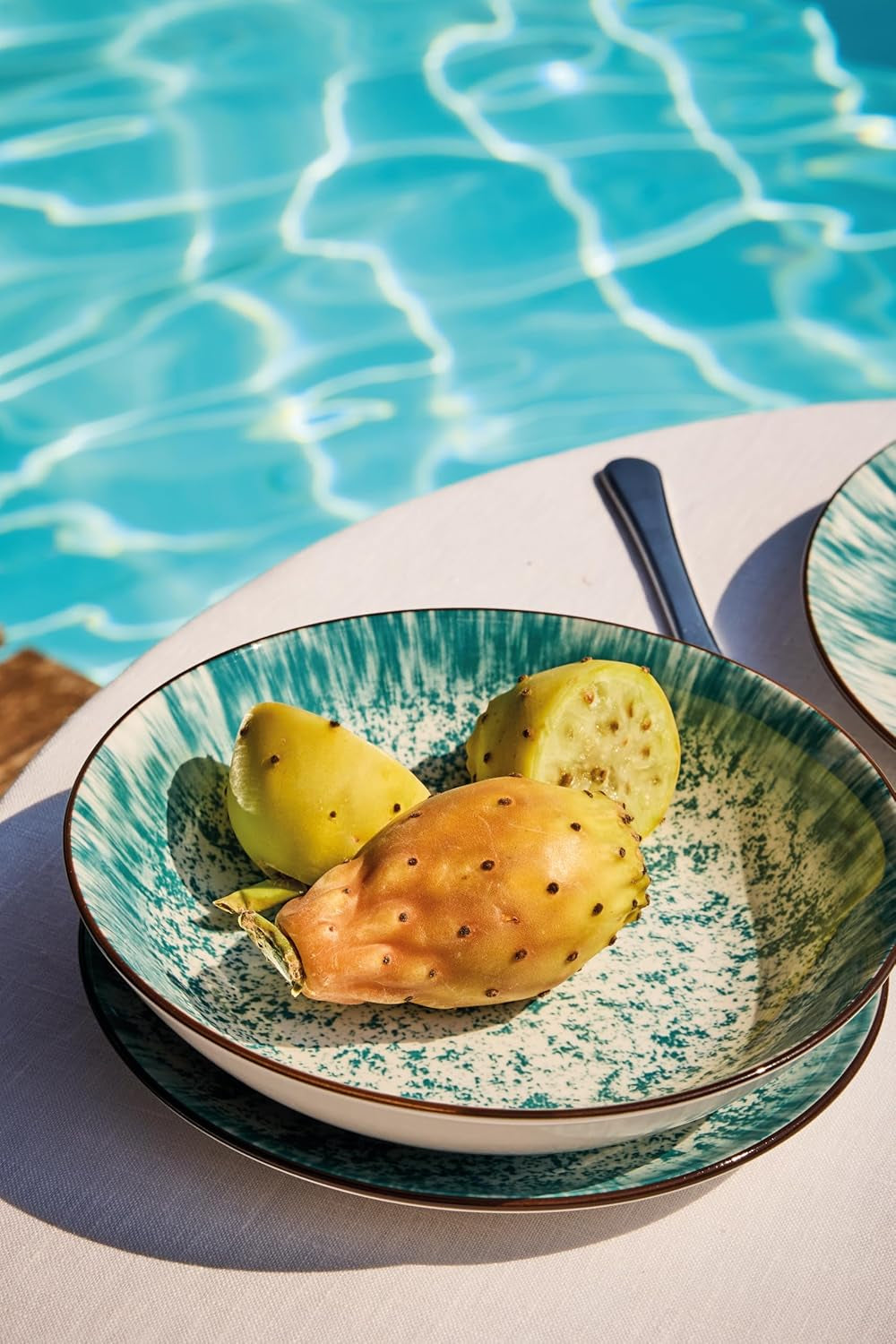 Kalos, set de veselă pentru 6 persoane, 18 piese, porțelan, albastru deschis