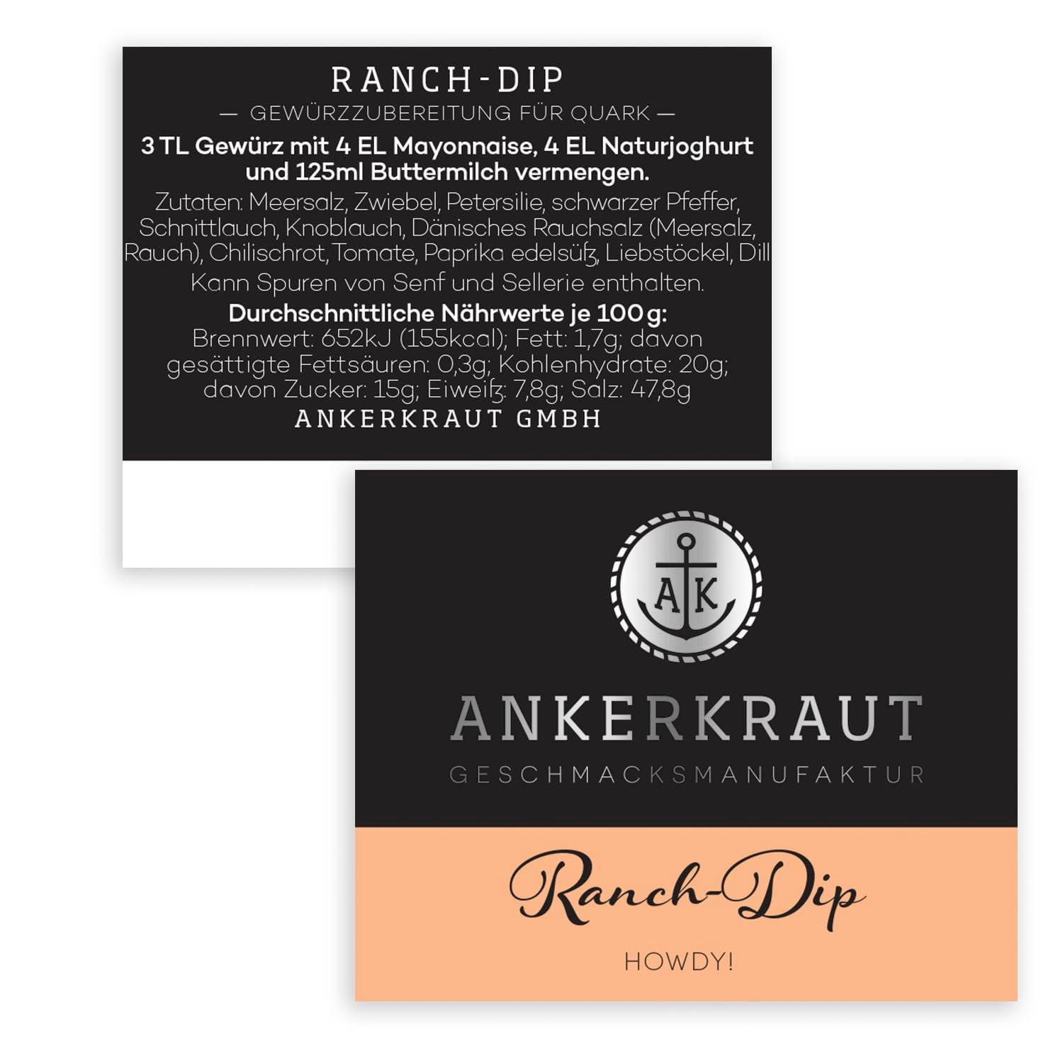 Ankerkraut Ranch Dip, 60g parafa üvegben