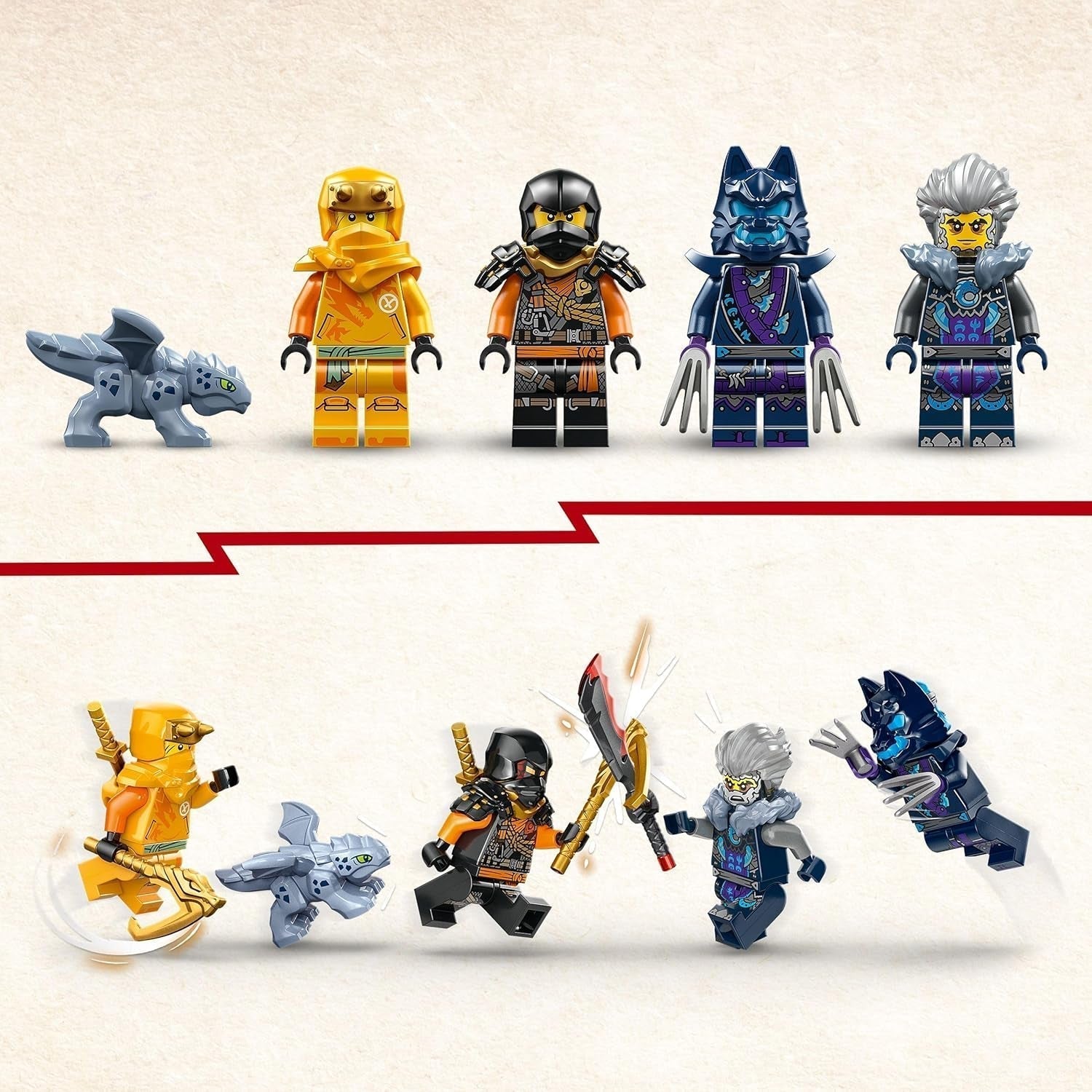 LEGO NINJAGO Arin nindzsa terepbuggyja, nindzsa játék autóval, sárkány és 4 minifigura, buggy modell kalandkészlet gyerekeknek, születésnapi ajándék fiúknak és lányoknak 7 éves 71811 építőkészletek Beuche den LEGO-Store