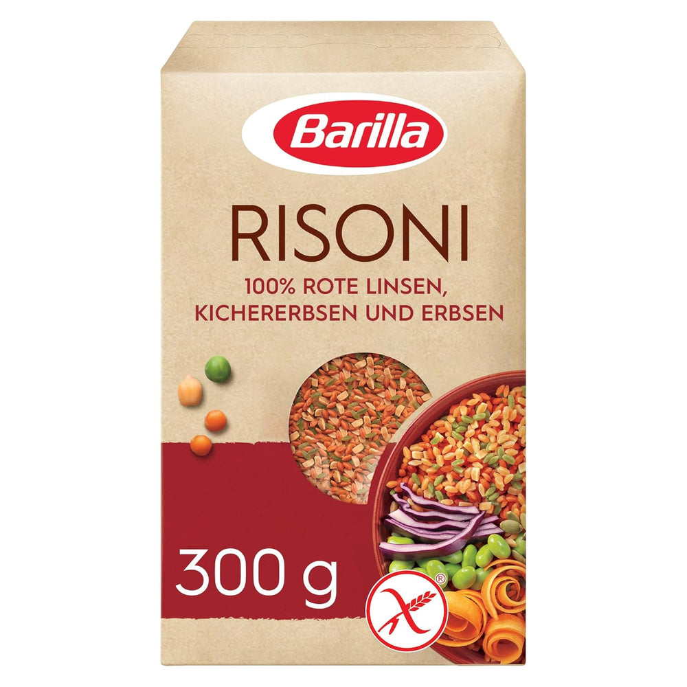Barilla Risoni hüvelyesekből - vöröslencse és csicseriborsó, 1 csomag (1 x 300g)
