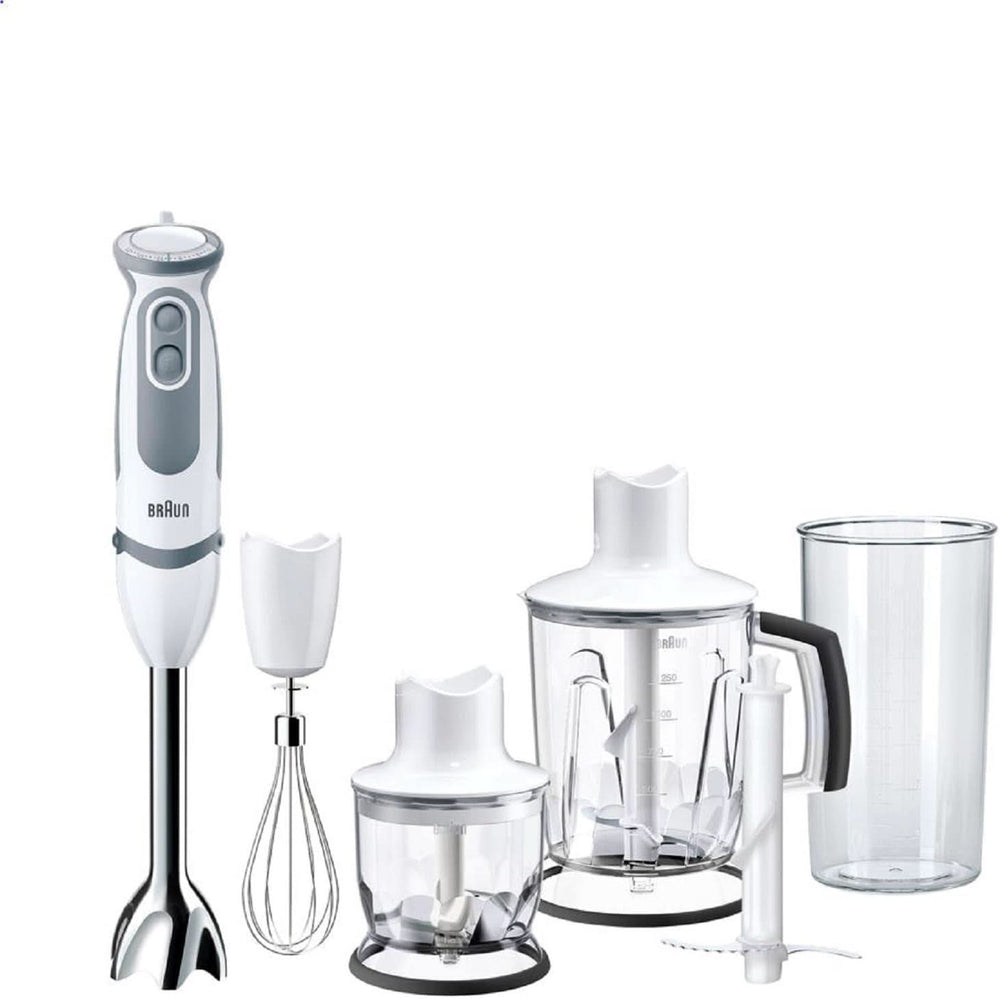 Braun Stabmixer MQ 5200WH - Multiquick 5 Vario Pürierstab Mit Edelstahl Mixfuß, 1000 Watt, Inkl. 600 ml Mix- & Messbecher, Weiß/Grau Kitchen Naty Shop 2019-es verzió – Állványkeverő