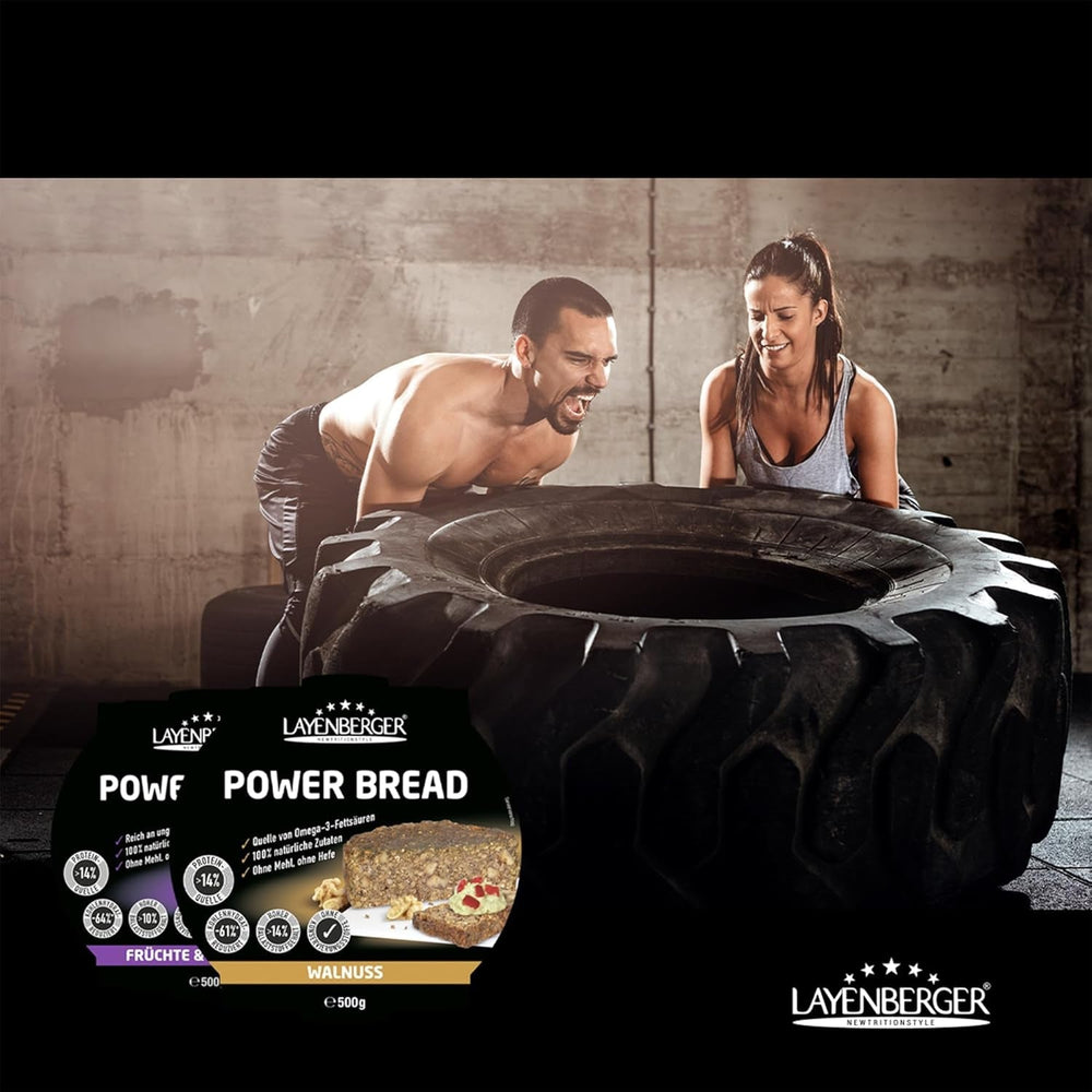 Layenberger Prower Bread Walnuss, Eiweiß- Und Ballaststoffquelle, Ohne Konservierungsmittel, Ohne Hefe, Ohne Mehl, Mit 14G Protein Pro 100G, (1 X 500G) Amestec pentru copt si gatit Naty Shop
