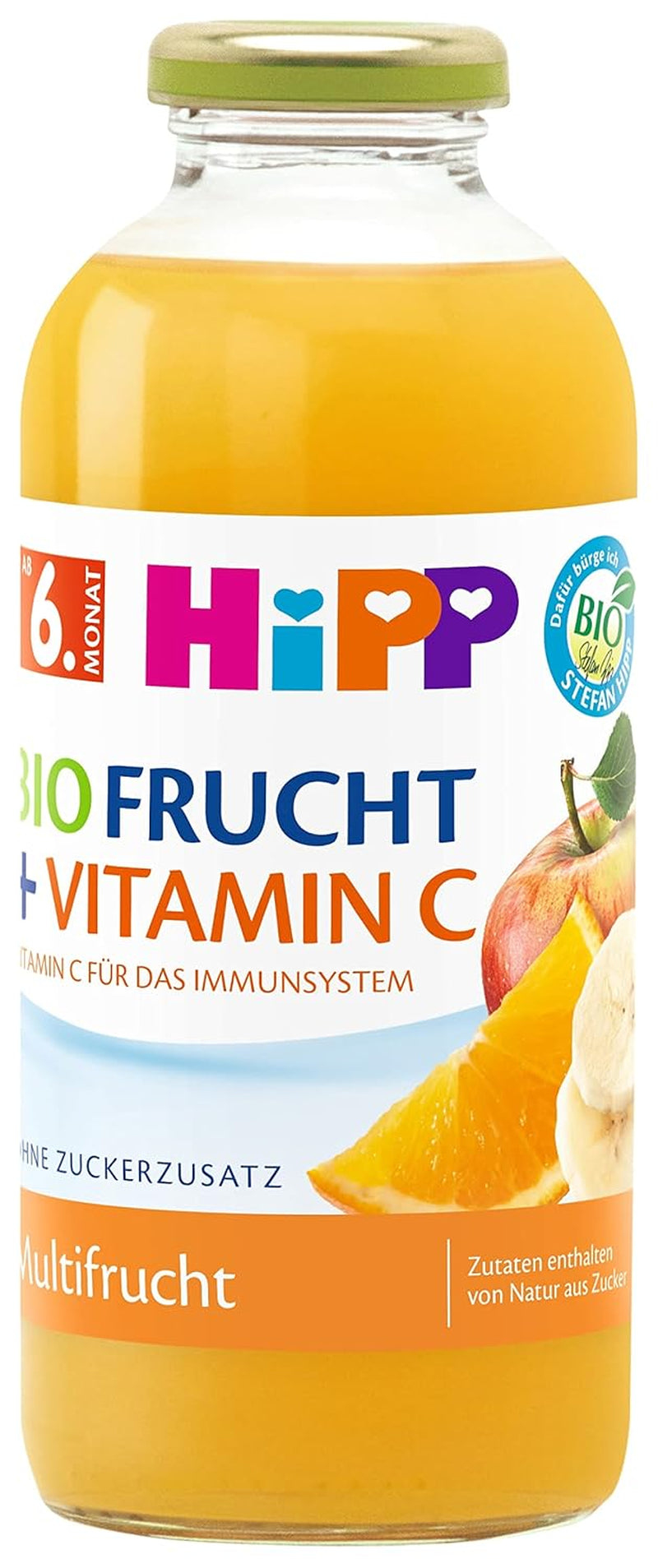 HiPP Multifruct C-vitaminnal, ital babáknak 6 hónapos kortól (6 x 0,5 l), hozzáadott cukor nélkül, enyhe és alacsony savtartalom, legjobb bio minőség
