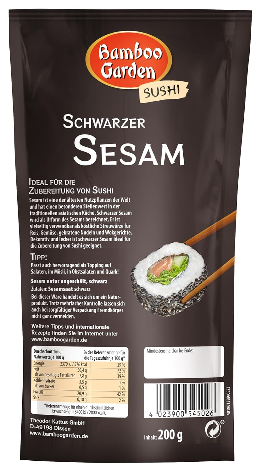 Bamboo Garden Sesam schwarz, 200 g (Verpackungsdesign kann abweichen)