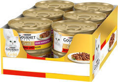 Hrană umedă pentru pisici Gourmet Gold Fine Composition cu vită și pui, pachet de 12 (12 x 85g)