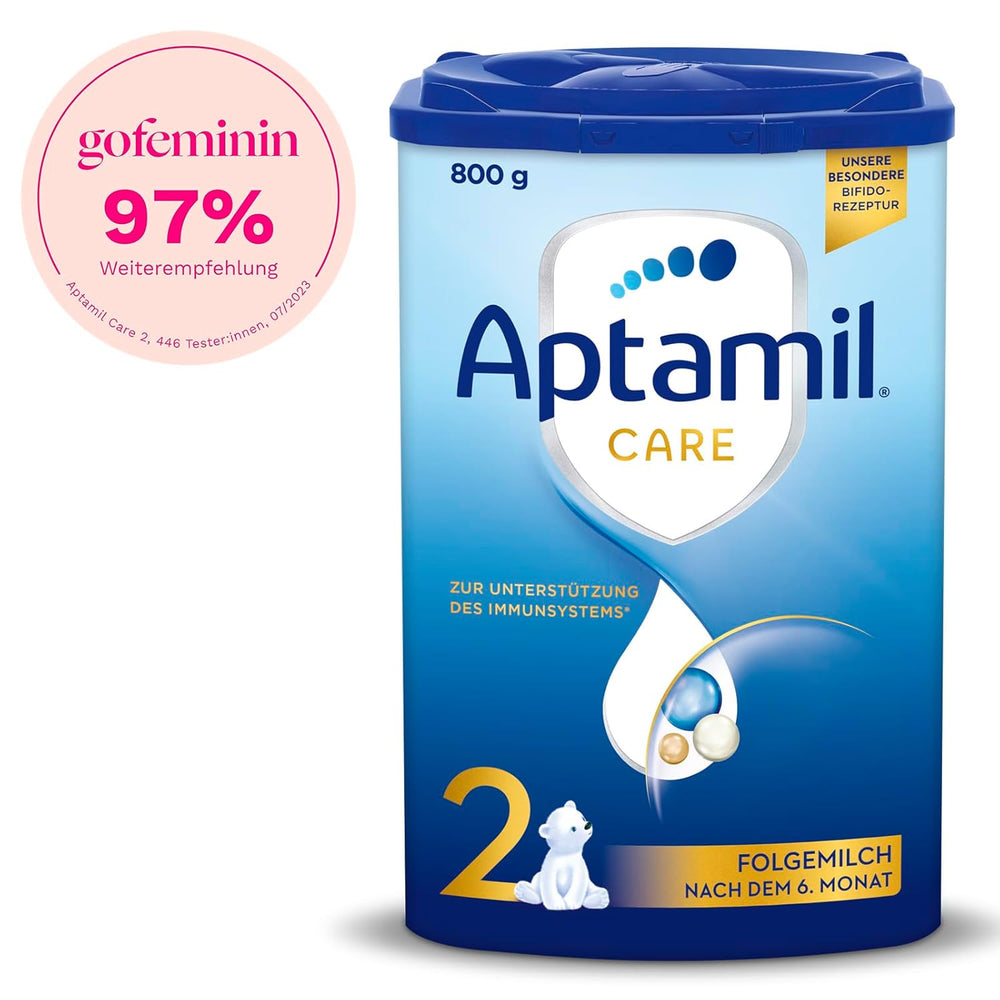 Aptamil Care 2 - 6 hónapos kezelés utáni tej, Omega 3 és 6 zsírsavakkal, DHA-val és ARA-val, pálmaolaj mentes, bébiétel, tejpor, 1 x 800 g (3 db-os kiszerelés)