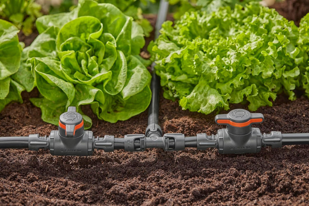 Supapă de reglare și închidere Gardena Micro-Drip-System 13 mm (1/2 inch): Închidere simplă a țevilor și reglare continuă a debitului de apă, accesoriu pentru pozarea țevilor de picurare (13207-20)