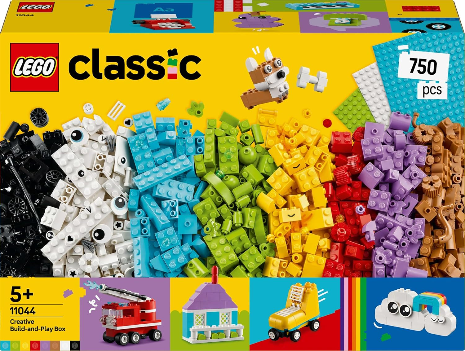 LEGO Classic kreatív készlet építéshez és játékhoz - készlet színes kockákkal - építs házat, kutyát, vicces autót, zongorabillentyűzetet és szivárványt - kézműves készlet fiúknak és lányoknak 5 éves kortól Építőkészletek Besuche den LEGO-Store