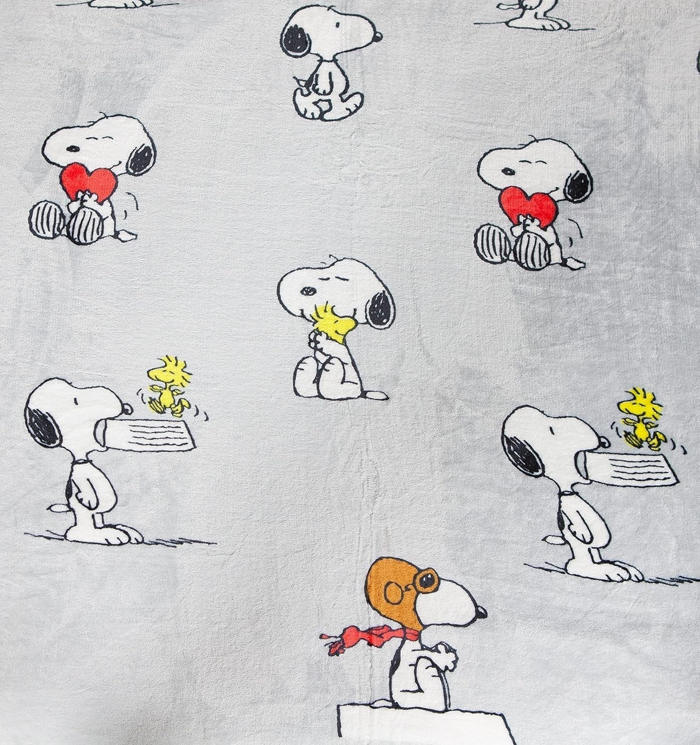Kanguru Bed, cuvertură de pat, pătură din fleece pentru pat dublu, pătură din microfibră, Snoopy Peanuts GREY, 230X230Cm, pătură de vară, cuvertură de pat pentru dormitor Paturi si Cuverturi Besuche den Kanguru-Store