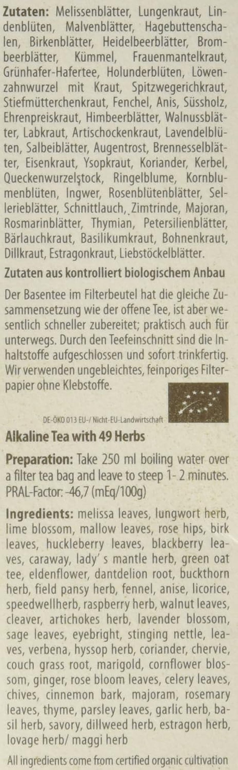 Ceai de bază Droste-Laux cu 49 de plante, 25 bucăți (ceai din plante, pliculețe filtru, ceai pentru post sau dietă) 120501