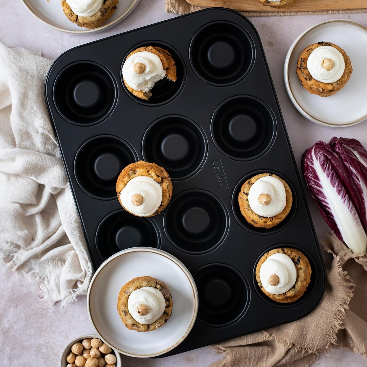 Zenker Cup-Cake-Backblech 12Er készlet – Premium Antihaftbeschichtung, Für Perfekte Cupcakes, 385X265X30Mm, Hitzebeständig Bis 230°C Formák és tálcák sütéshez Naty Shop