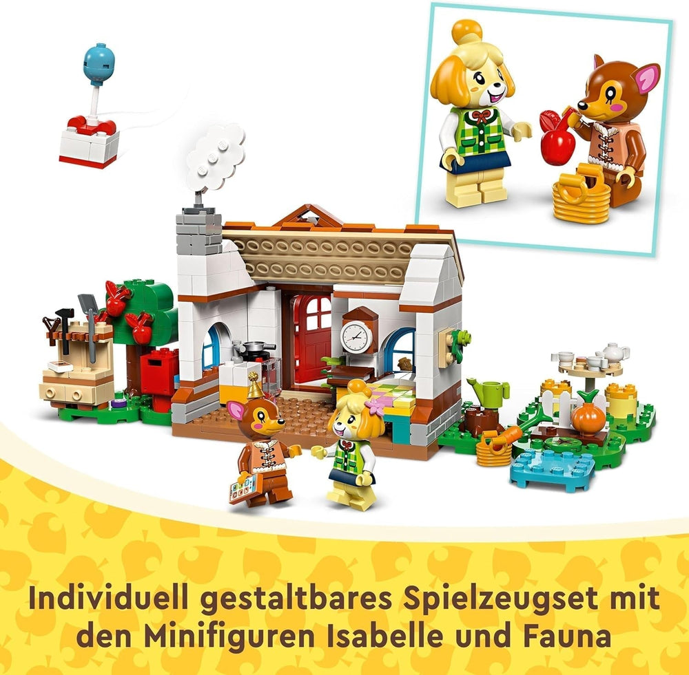LEGO Animal Crossing Vizită de la Melinda, jucărie creativă pentru copii cu 2 mini-figurine din seria de jocuri video, inclusiv Fatima, Merch, cadou pentru fete și băieți de la 6 ani 77049 Seturi de constructie Besuche den LEGO-Store