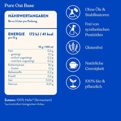 Blue Farm Pure Oat Base für bis zu 8 literes Haferdrink zum Selbermischen – 100% beste Bio-Qualität – 100% vegán, laktóz- és gluténmentes – 90% weniger Verpackungmüll