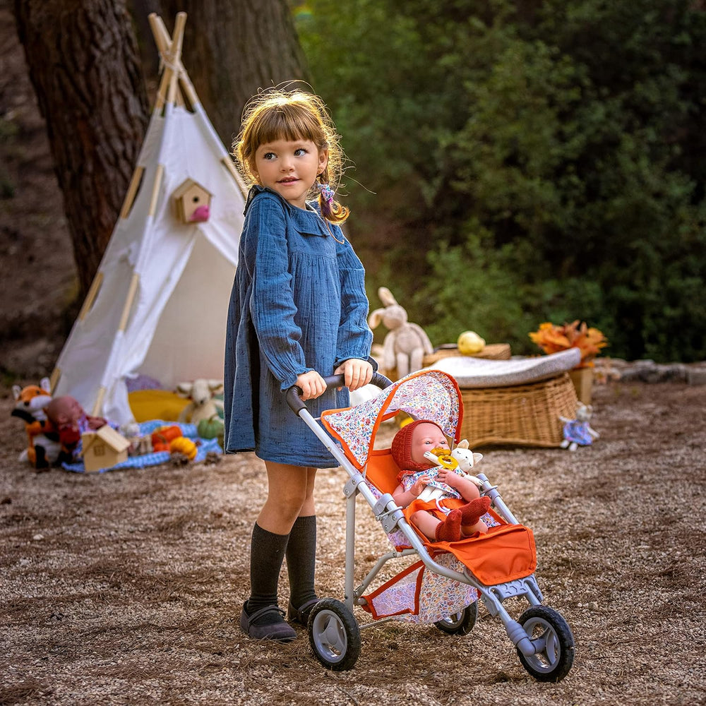 jc toys- Muñeca La Newborn recién nacida de 38 cm, de vinilo Suave, colección Nature, Con ropa floral, chupete y Peluche, niña, desinada en España por Berenguer, +2 años