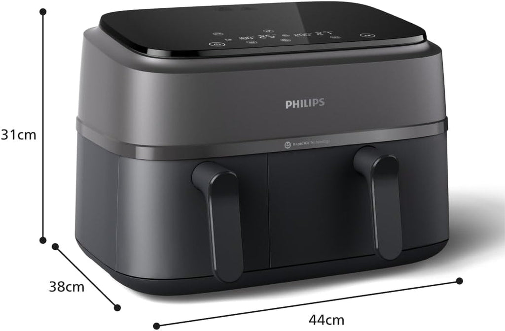 Philips Dual Basket Airfryer 3000 Series cu set de mic dejun, 9 litri, 2 sertare Electrocasnice Naty Shop