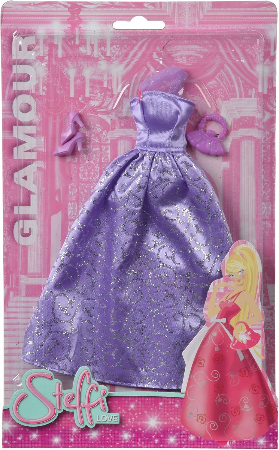 Simba 105723369 - Steffi Love Glamour / Puppenkleidungs-Set / 3-fach sortiert / Es wird nur ein Artikel geliefert / Ballkleid für alle 29cm Puppen / Ohne Puppe Assorted