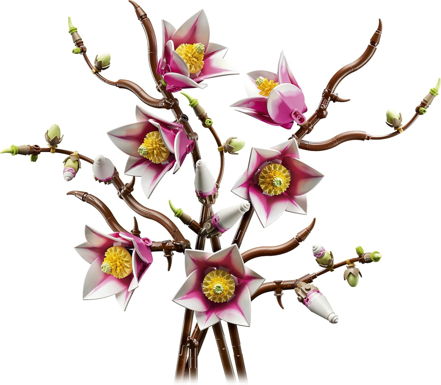 LEGO Botanicals Magnolienzweige - Művirág szett felnőtteknek - 5 mesterséges magnólia dekorációhoz a nappaliban vagy hálószobában - Barkácsolás ajándékötlet nőknek - 11510
