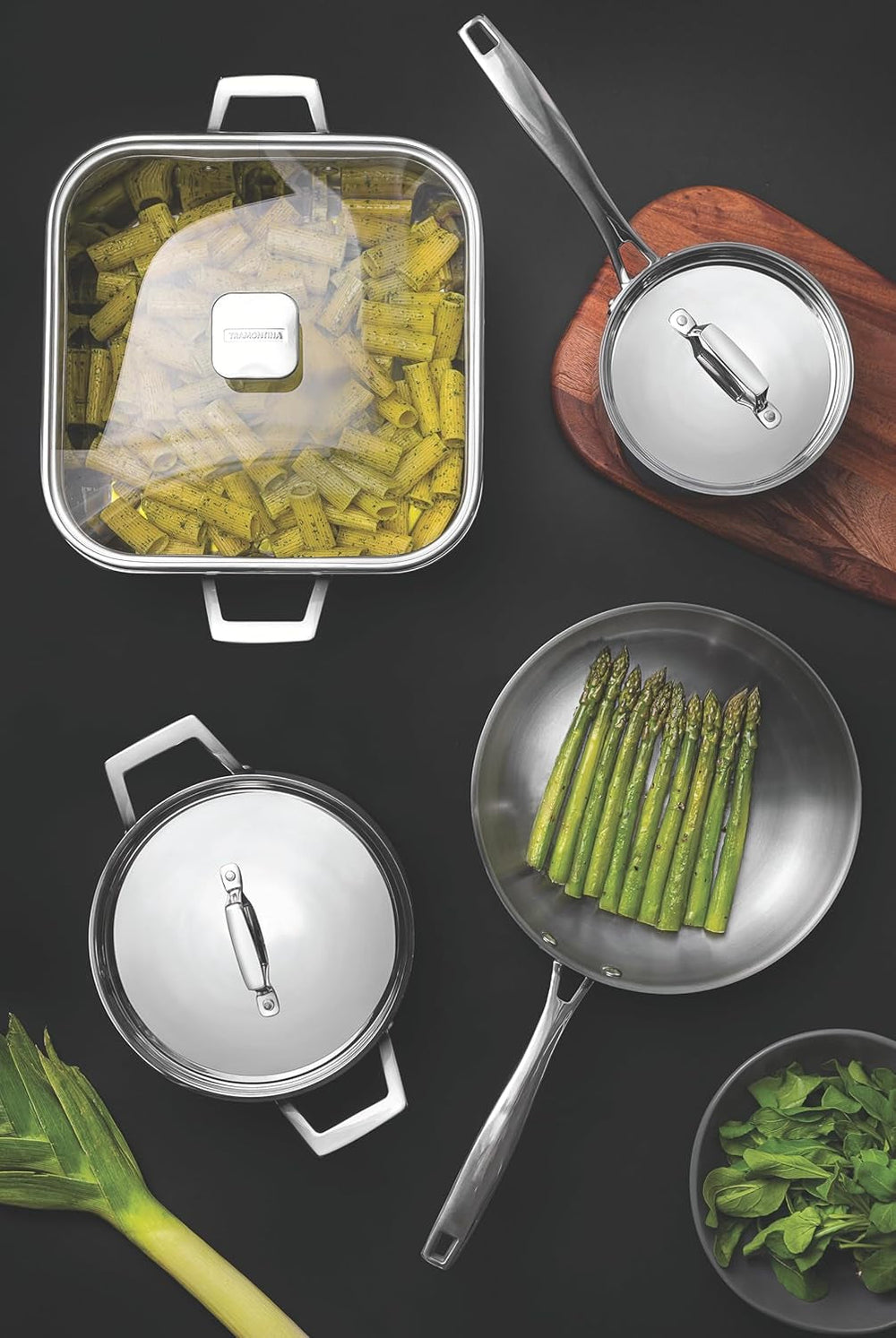 Tramontina tigaie Grano, oțel inoxidabil, inducție, rezistentă la cuptor Oale si Tigai Naty Shop