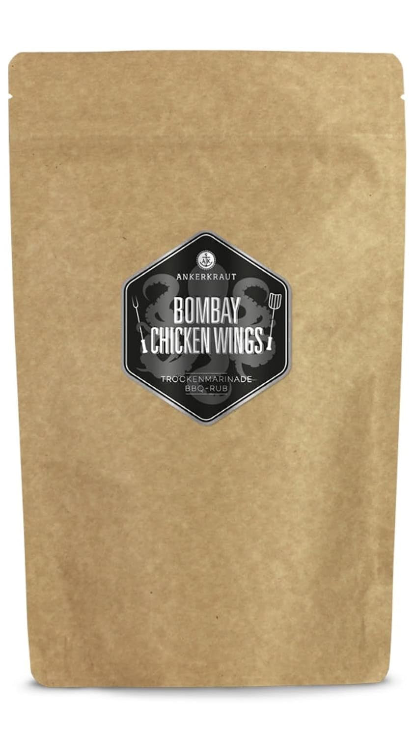 Ankerkraut Bombay csirke, indischer BBQ-Rub für Hähnchen und Chicken-Wings, 230g Streuer