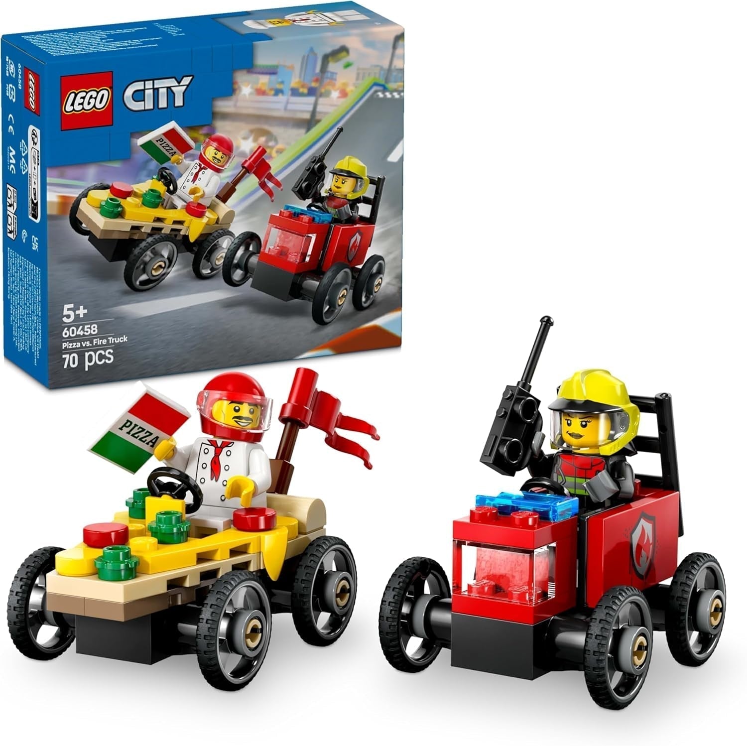 LEGO City pizzaszállító furgon vs. Pizza teherautó – Szappandobozos játék lányoknak és fiúknak 5+