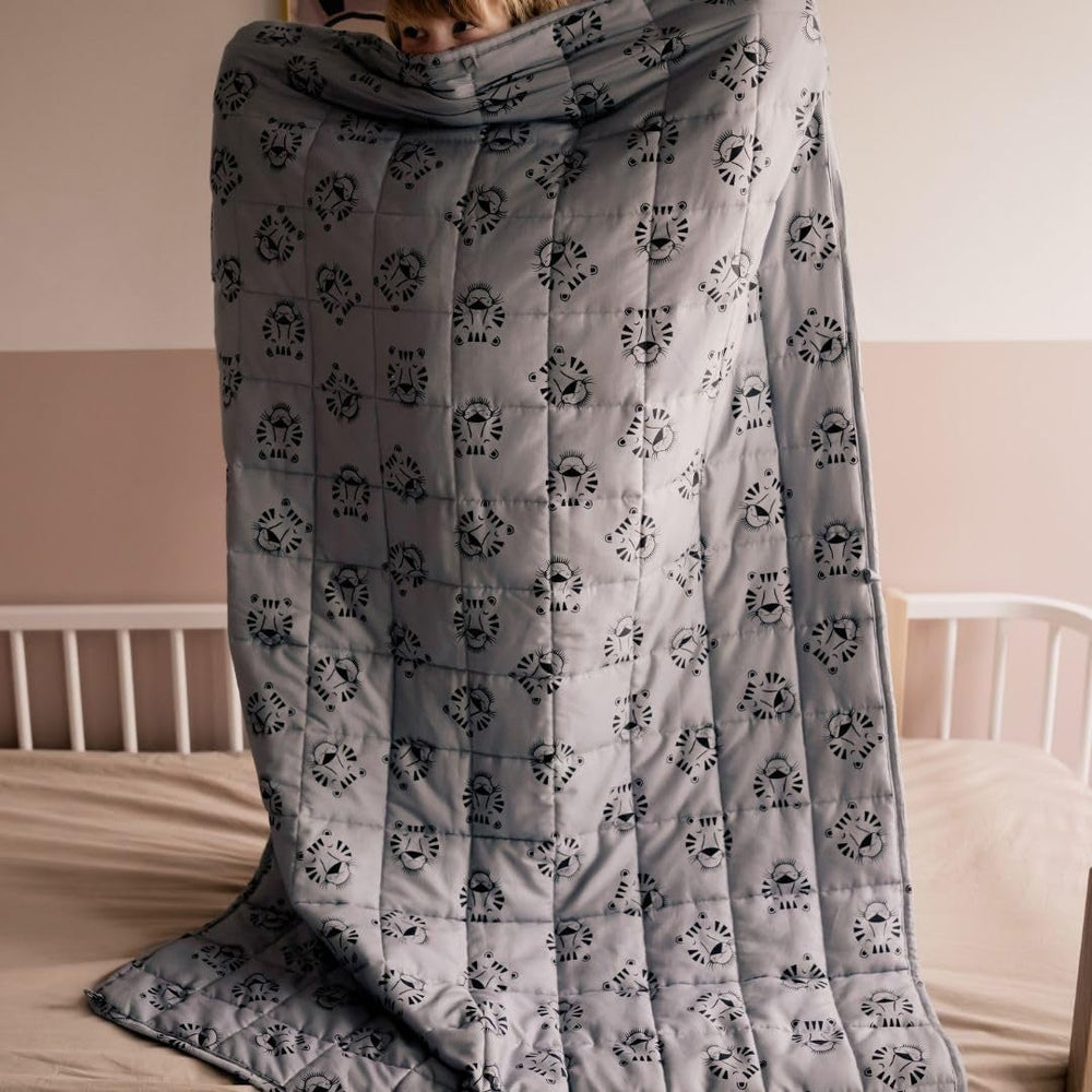 Súlyozott baba takaró | 3,5 kg | 100X150Cm | Terápiás takaró | Súlyozott takarók | Nehéz takaró (kék tigris arc, 3,5kg-100X150 cm) BLENKZ Ágyak és Takarók.