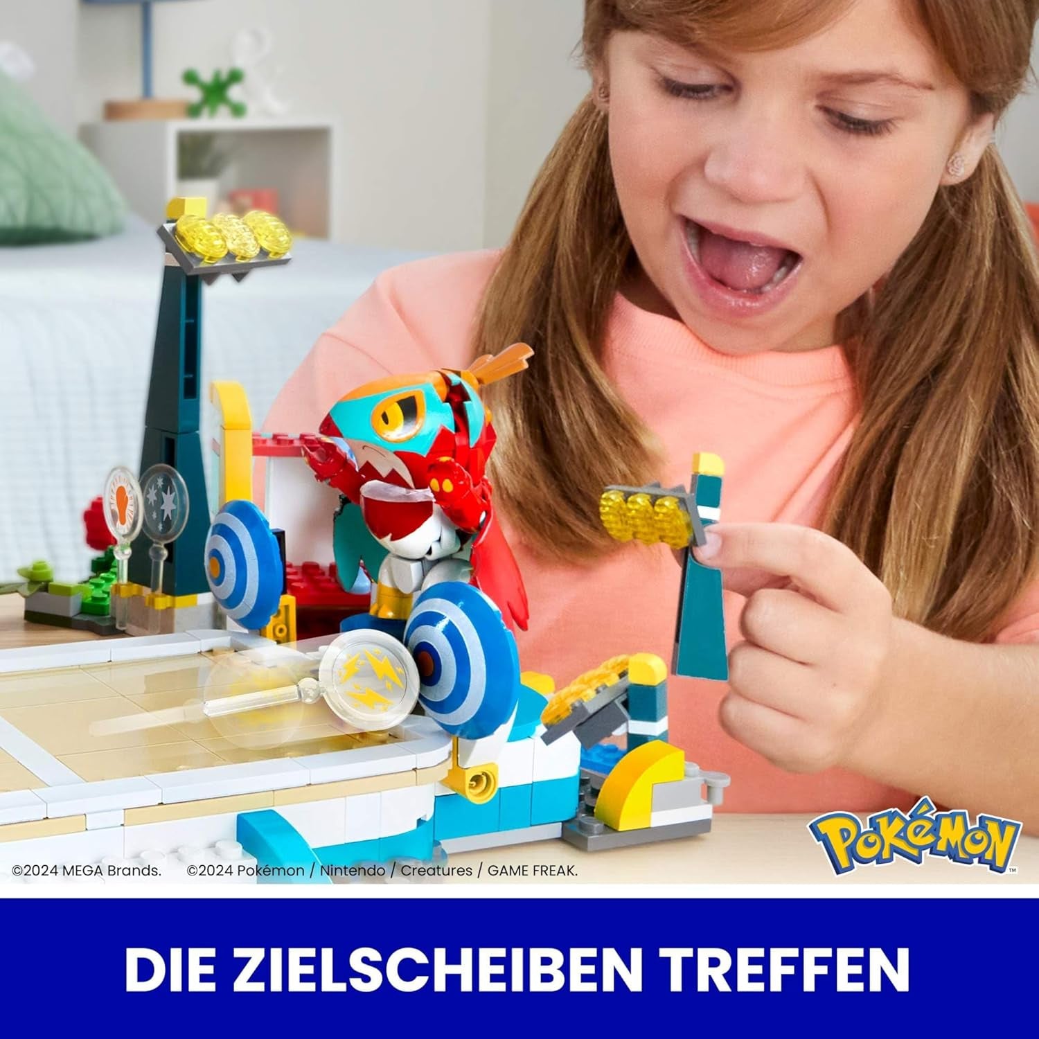 MEGA Pokémon Action Figure Building Toy, Arena de antrenament cu 1101 piese, joc de lupte și 5 figuri mobile pentru copii, HWR82 Action figures Naty Shop