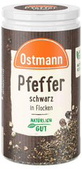 Ostmann Gewürze - Schwarze Pfefferflocken | Grober Pfeffer für intensiv-schwarfen Gesmack | Mit praktischem Streuaufsatz | 25 g Der Streudose-ban