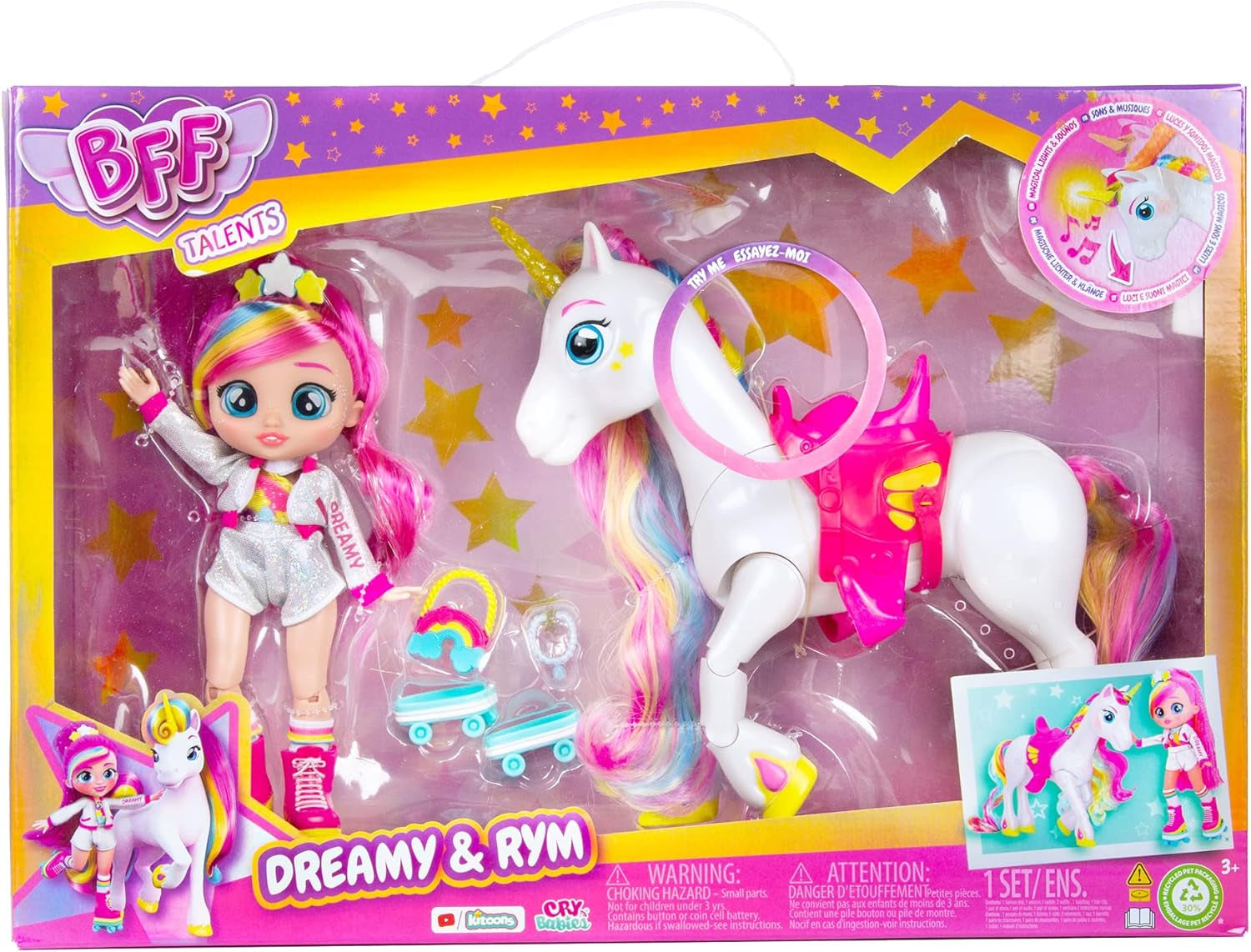 BFF by Tränenbabys Dreamy & Rym Deluxe-Set, exkluzív bewegliche Puppe Dreamy und Sein Einhorn Rym - Optimales Geschenk für Jungen und Mädchen ab 5 év