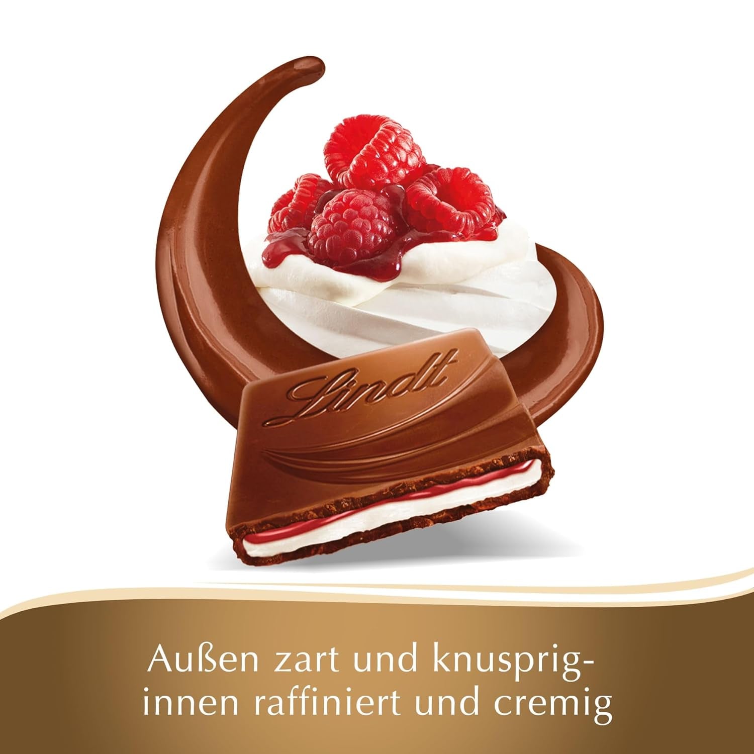 Lindt Chocolate Creation Raspberry Panna Cotta, csokoládé ajándék, csokoládészelet, 150 g (5 db-os csomag)