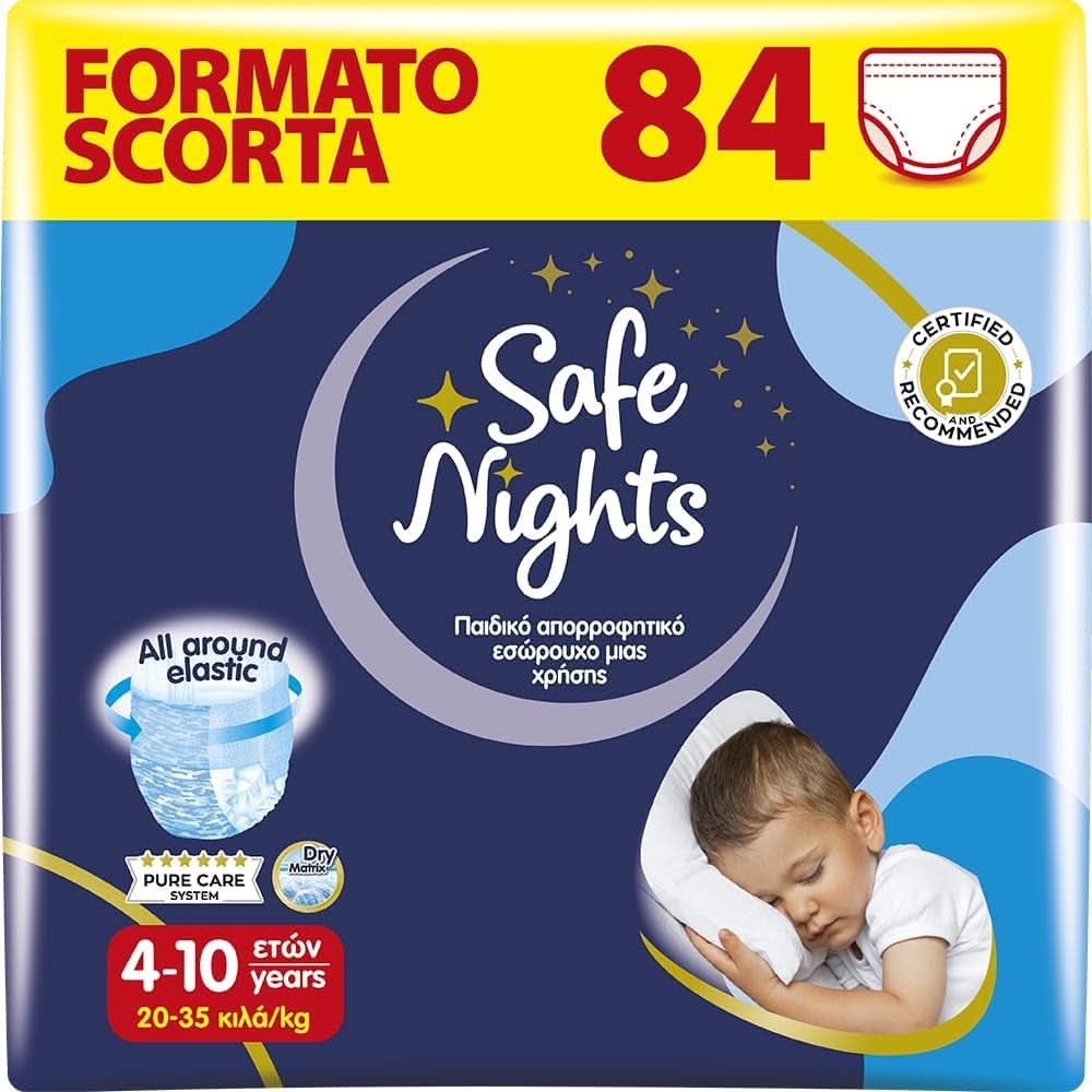 Safe Nights Boy, scutece pentru noapte, diverse marimi Mama si Copilul Naty Shop Marimea baiat M (84 bucati)