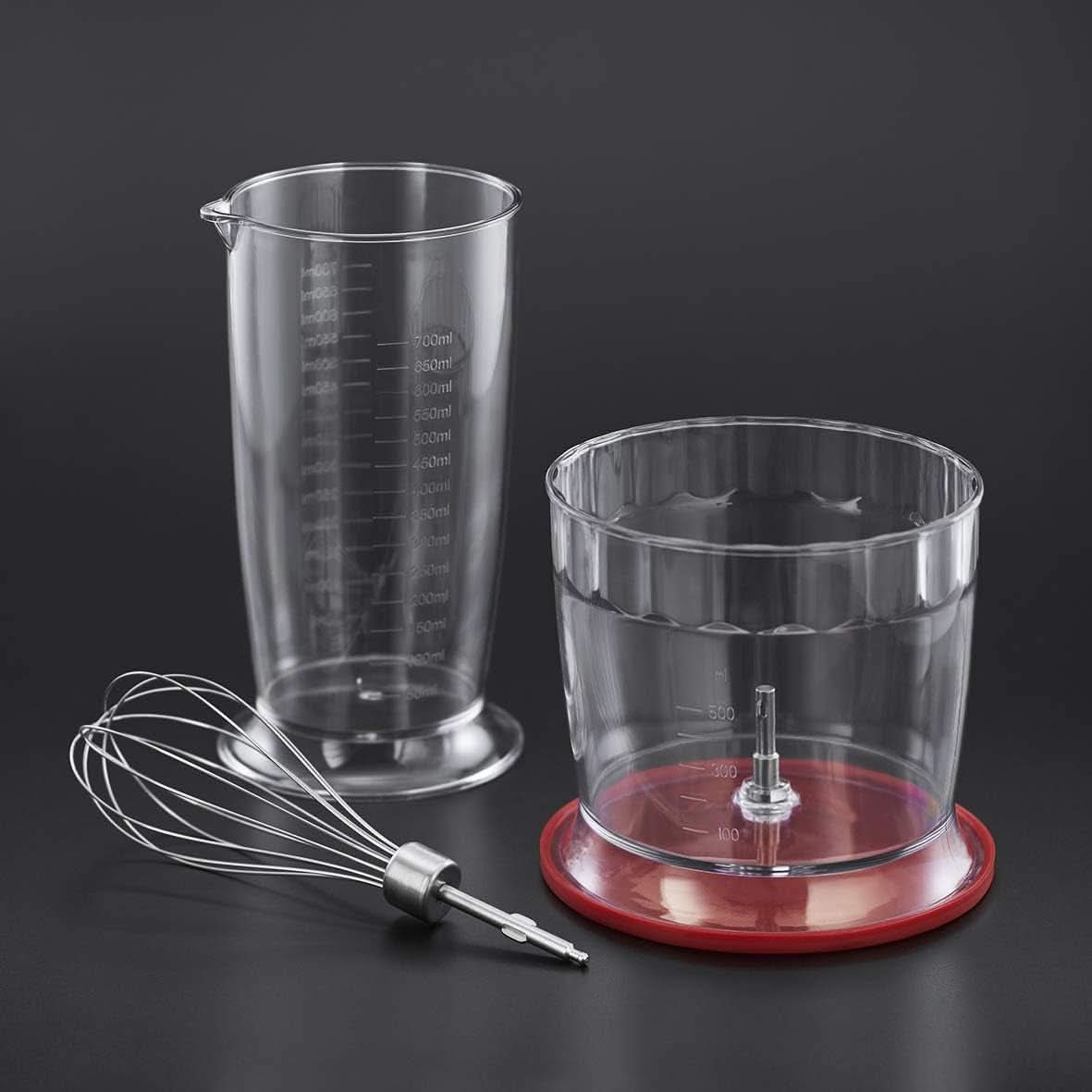 Russell Hobbs Stabmixer [3-in-1: Pürierstab/Zerkleinerer, Mixer- & Schneebesenaufsatz] Desire Rot (Bpa-Free & Spülmaschinenfestes Zubehör, Für Smoothie, Suppen Saucen, Joghurt Babynahrung, Joghurt Babynahrung0ty06)-2