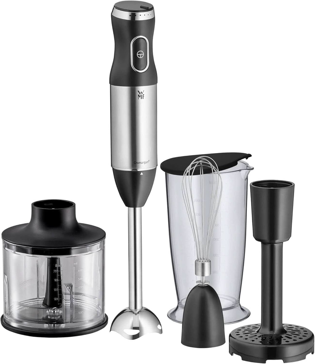 WMF Kult X Stabmixer Set 5-Teilig, Pürierstab, Schneebesen, Stampfer, Zerkleinerer, 600 Watt, Zauberstab Inkl. 700Ml Mixbehälter, Edelstahl Matt Mama si Copilul Naty Shop