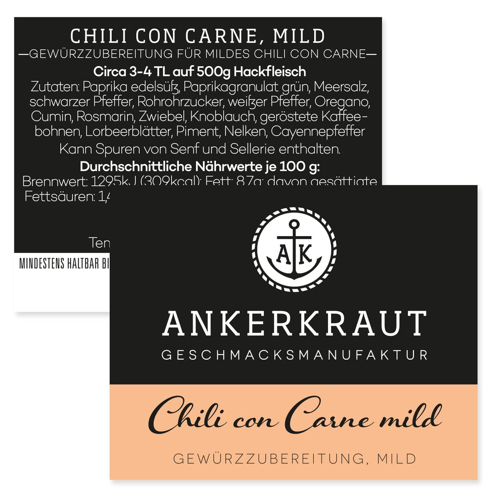 Ankerkraut Chili con Carne Gewürz, enyhe, 160g zacskóban