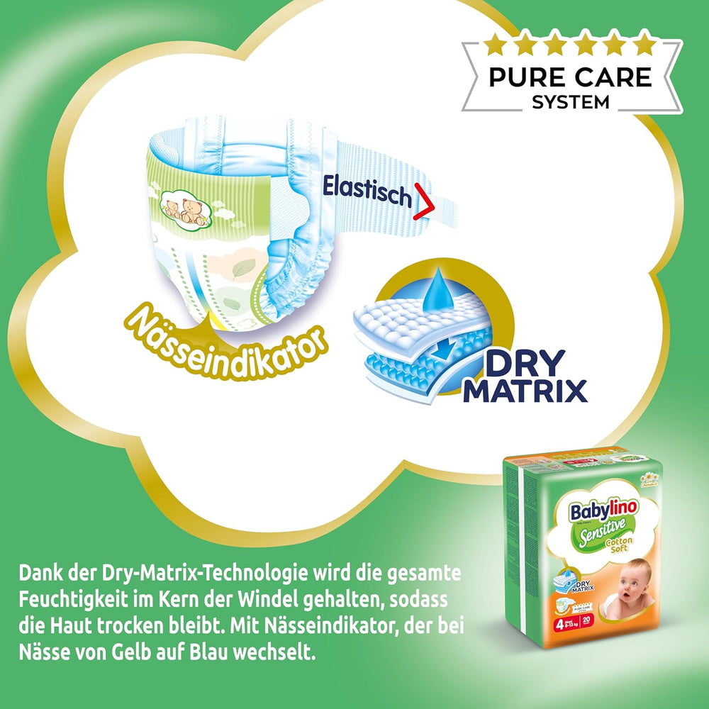 Babapelenka Sensitive 4-es méret, Maxi (8-13 kg), 20 db