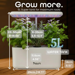 New 7 Bridge + Heirloom Basil | Okos kert házi szakácsoknak | Hidroponikus termesztőrendszer | LED Grow Lights | Beltéri fűszernövény-kertészeti készlet növények szerelmeseinek és kertészeknek, fehér