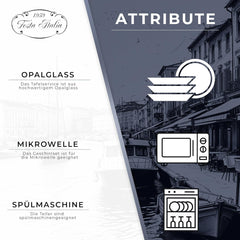 Set de veselă pentru 6 persoane - 18 piese - Set de farfurii din sticlă opal - Set de veselă neagră - Set de bol și farfurie - Veselă modernă - Farfurii - Serviciu de masă - Set de veselă pentru 6 persoane