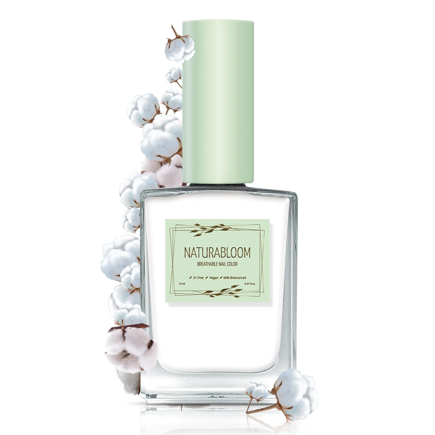 Gyorsan száradó bézs körömlakk (Moon Dust) - természetes körömlakk vegán formulával - légáteresztő, fenntartható és hosszan tartó, 14 ml