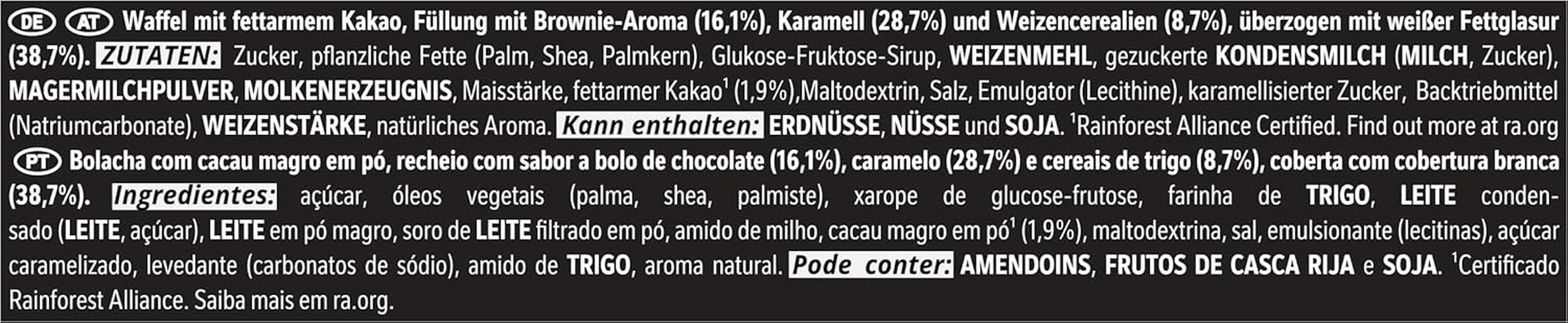LION Black & White csokoládé, intenzív ízű snack, ropogós csokoládé és ropogós chips, brownie töltelék, egyedülálló ínycsiklandó élmény, 1 csomag (5 x 30g)