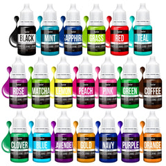 Colorant alimentar - 20 de culori colorant alimentar lichid foarte concentrat pentru prăjituri, copt, ouă de Paște, băuturi - colorant alimentar fără zahăr pentru fondant, glazură, slime, decorare tort - 10 ml fiecare