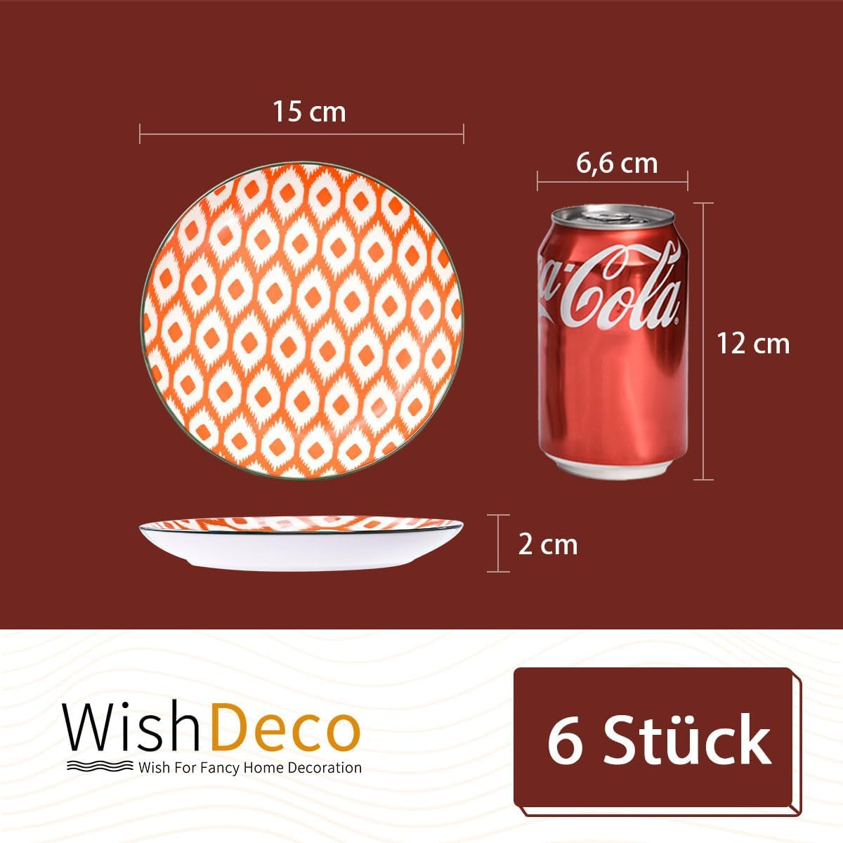 Farfurii pentru tort, set de 6; farfurii mici pentru desert (15 cm); farfurii pentru salată din porțelan; farfurii colorate pentru micul dejun; farfurii mini pentru paste, fructe, pâine