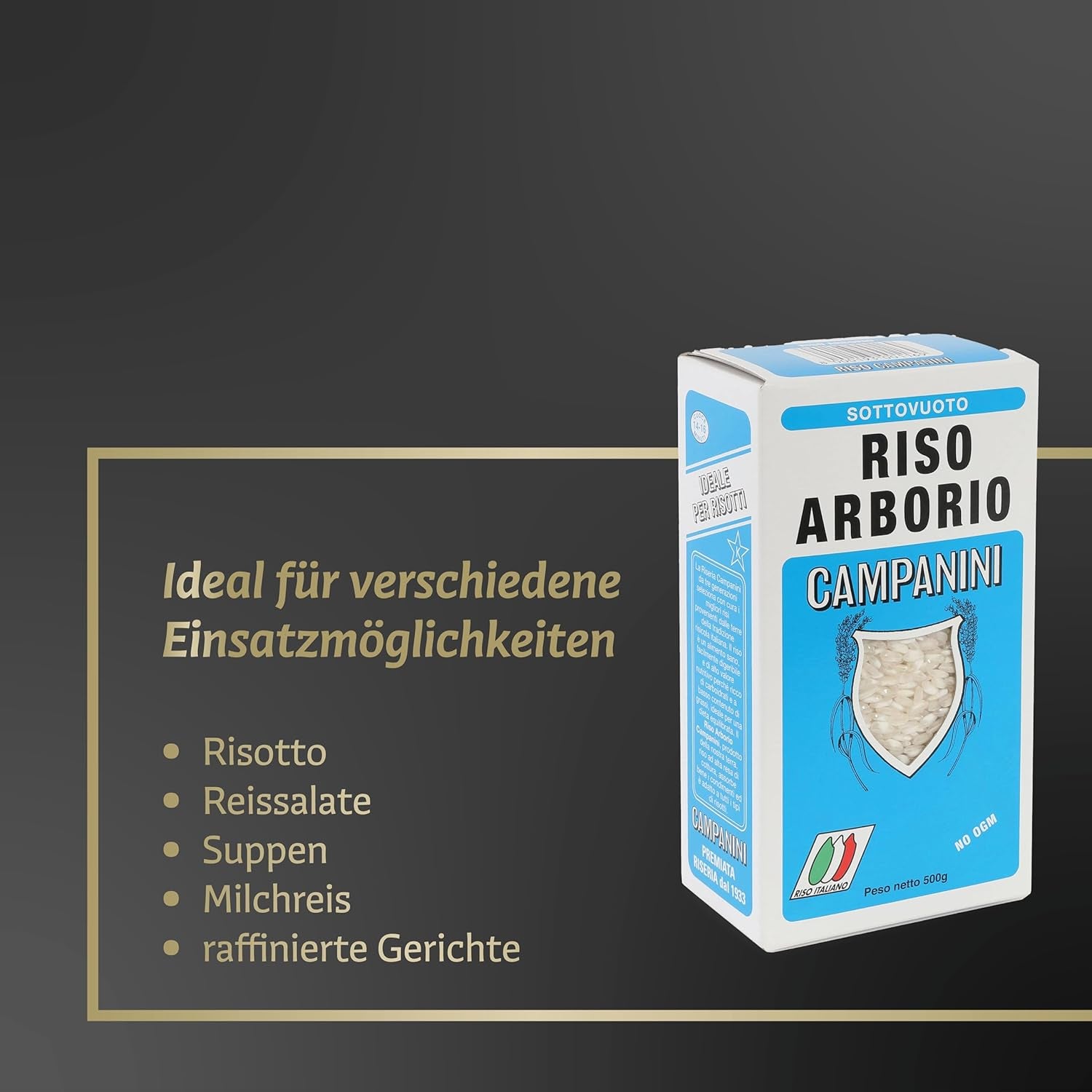 Risera Campanini rizottó rizs 500 g – Olasz rizottó rizs, Arborio Riso rizs, krémes rizottó