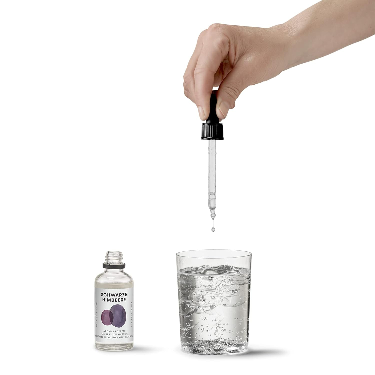 Aarke Aroma picături pentru apă spumantă, gust de zmeură neagră Indulcitori Naty Shop